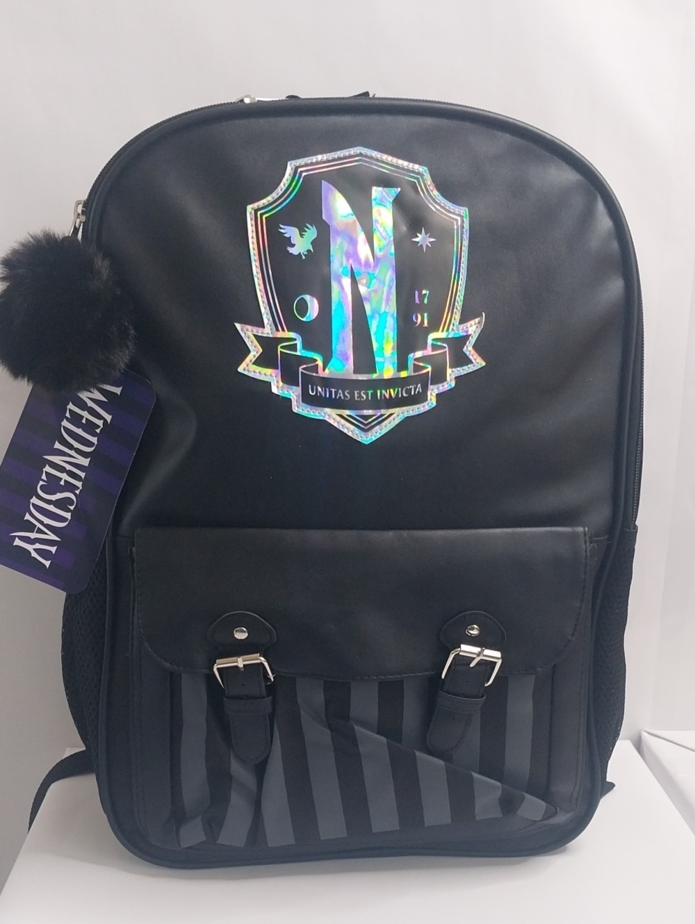 Monster High Wednesday  Backpack with Holographic Crest 17"